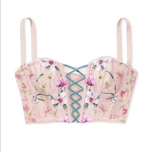Victoria’s Secret Floral Embroidered Lace-Up Corset Top